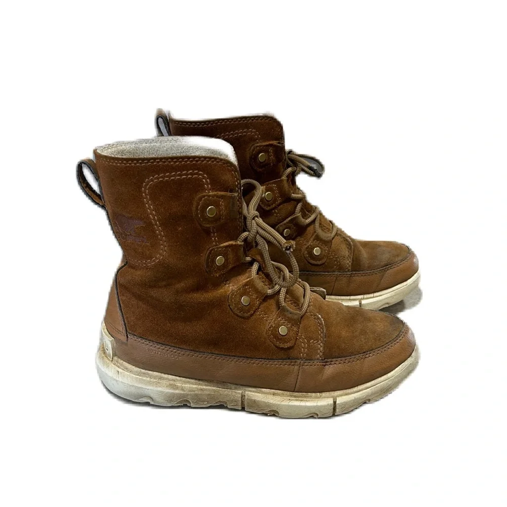 Sorel Kids Explorer Lace Boot Sz 3 Leather Waterproof Outdoor
